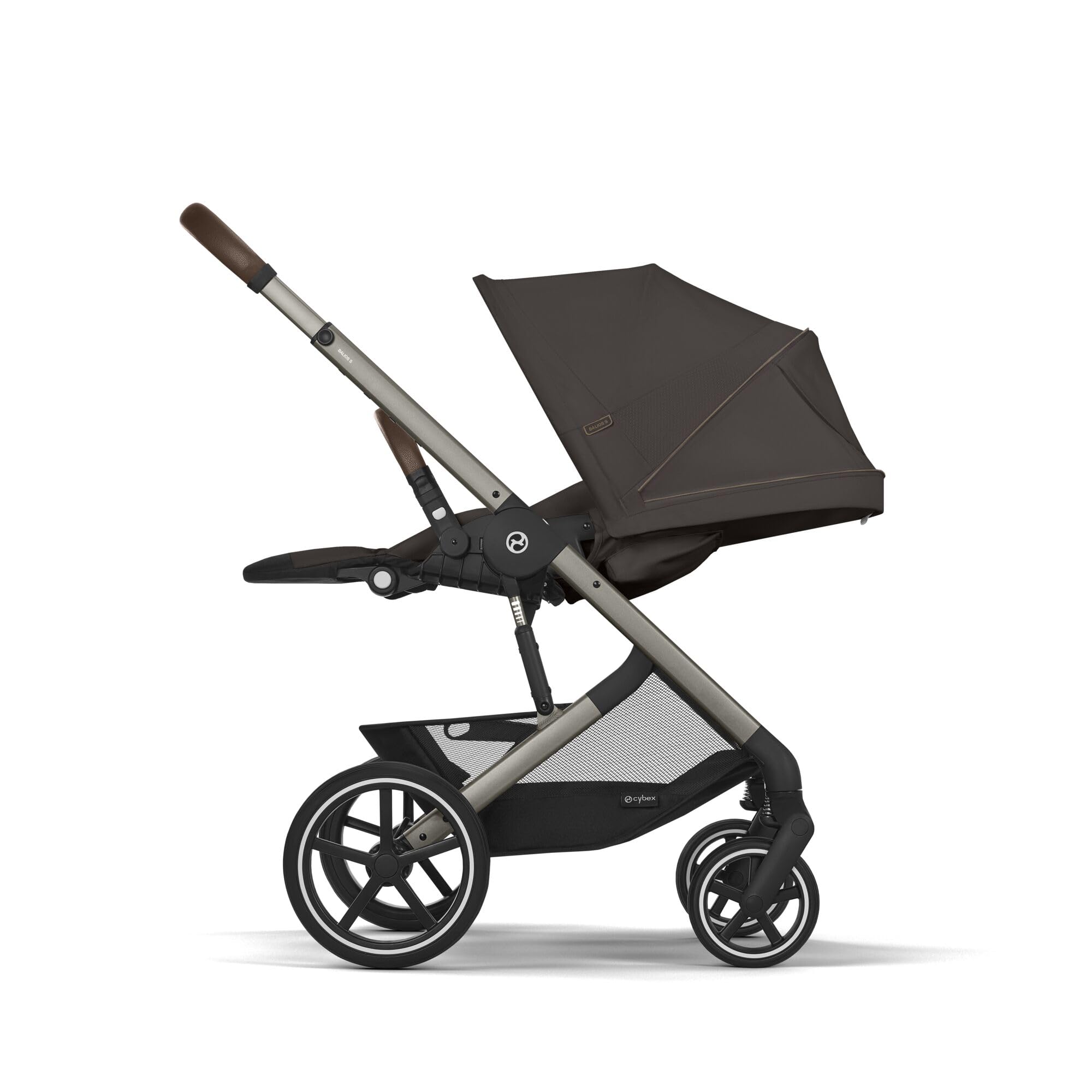 CYBEX Gold Balios S Lux Passeggino, Posizione Reclinabile Ergonomica, Sistema di Cintura con Una Sola Mano, Dalla Nascita Fino a 22 Kg (Circa 4 Anni), Chocolate Brown