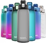 Opard Zip 900ml Bouteilles d'eau en plastique Lave-vaisselle sans danger, couvercle antidérapant BPA Free Tritan, large bouche bouteille d'eau de sport réutilisable pour la randonnée de gym