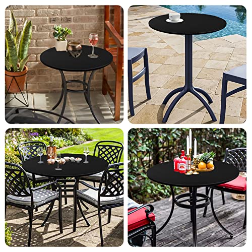 5 Pack Black Spandex Table Topper Cap For 32 Inch Round Cocktail Tables, Fitted Polyester Cocktail Table Cover With Elastic Edge, Stretchable Tablecloth For Weddings Parties Banquet, Restaurants #TOP6