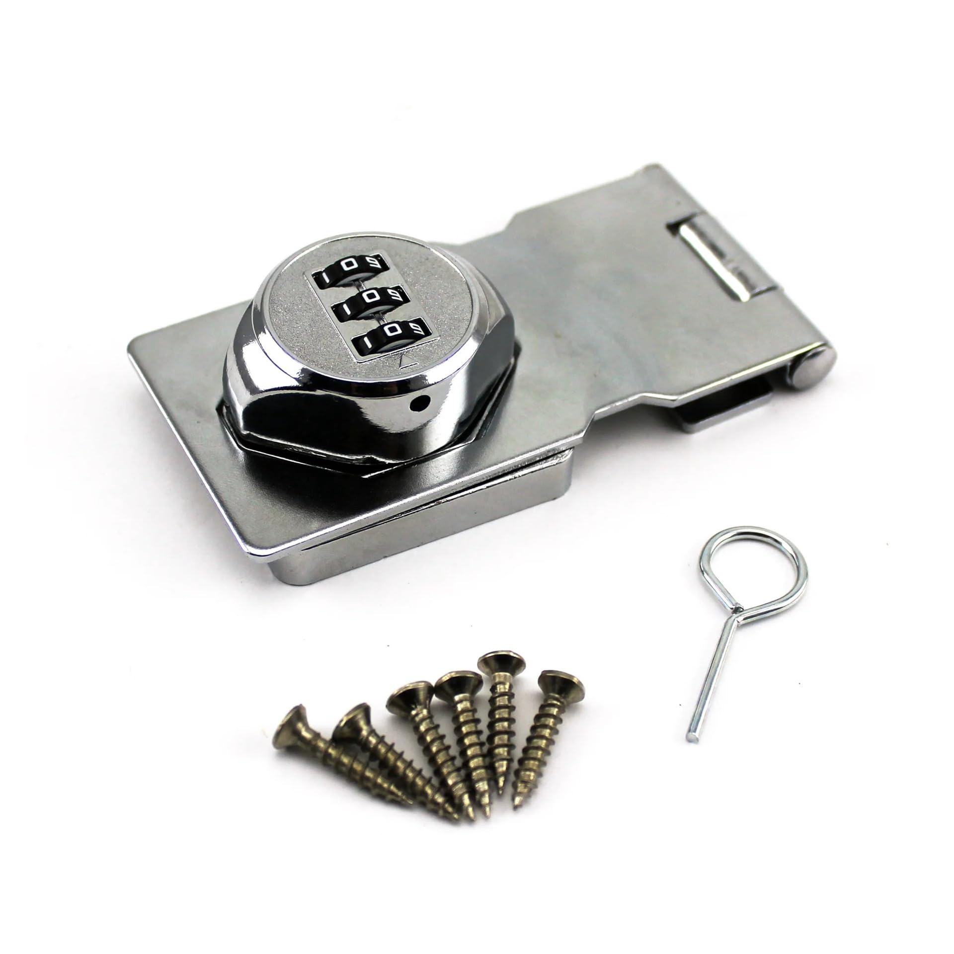 Password wardrobe tool box lock plate password multi-function(Chrome color)