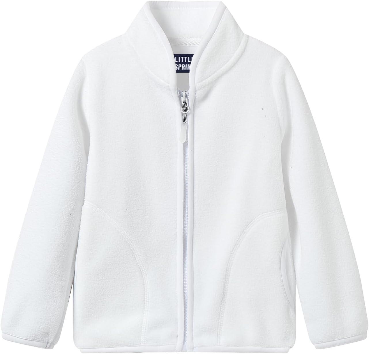 LittleSpring Boys Girls Lightweight Fleece Jackets Zip Up Solid Color 2-10 Years