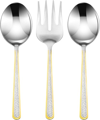 Miniatura 3 de Venezia Collection "Provenza" - Juego de cubiertos de 75 piezas para 12 personas, acero inoxidable quirúrgico 1810 de alta calidad, chapado en 24