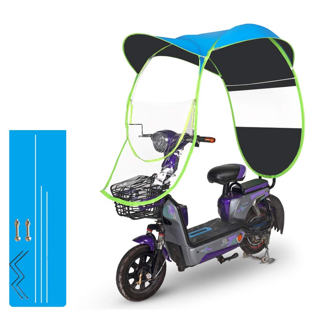 FAXIOAWA Uniwersalna osłona przeciwsłoneczna na motocykl, motocykl, parasol przeciwsłoneczny, osłona przeciwdeszczowa, uniwersalna, na rower, elektryczny, składany, wodoodporny parasol