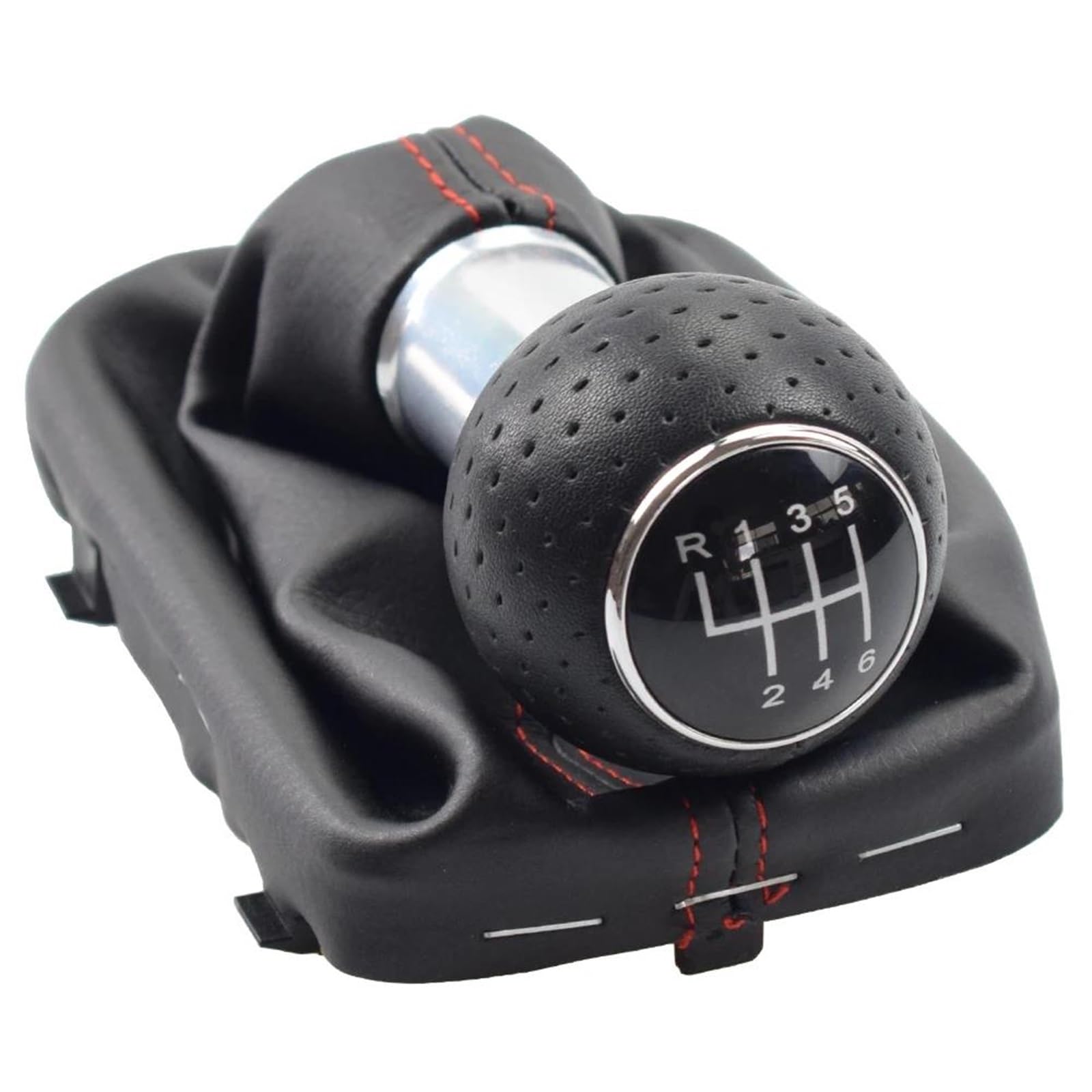 YDXHERTA Manual 5 6 Speed Gear Shift Shifter Lever Knob Gaiter Boot Cover Case Collar for A3 S3 2001 2002 2003 Car Styling Spare Parts(Speed 6 with White line)