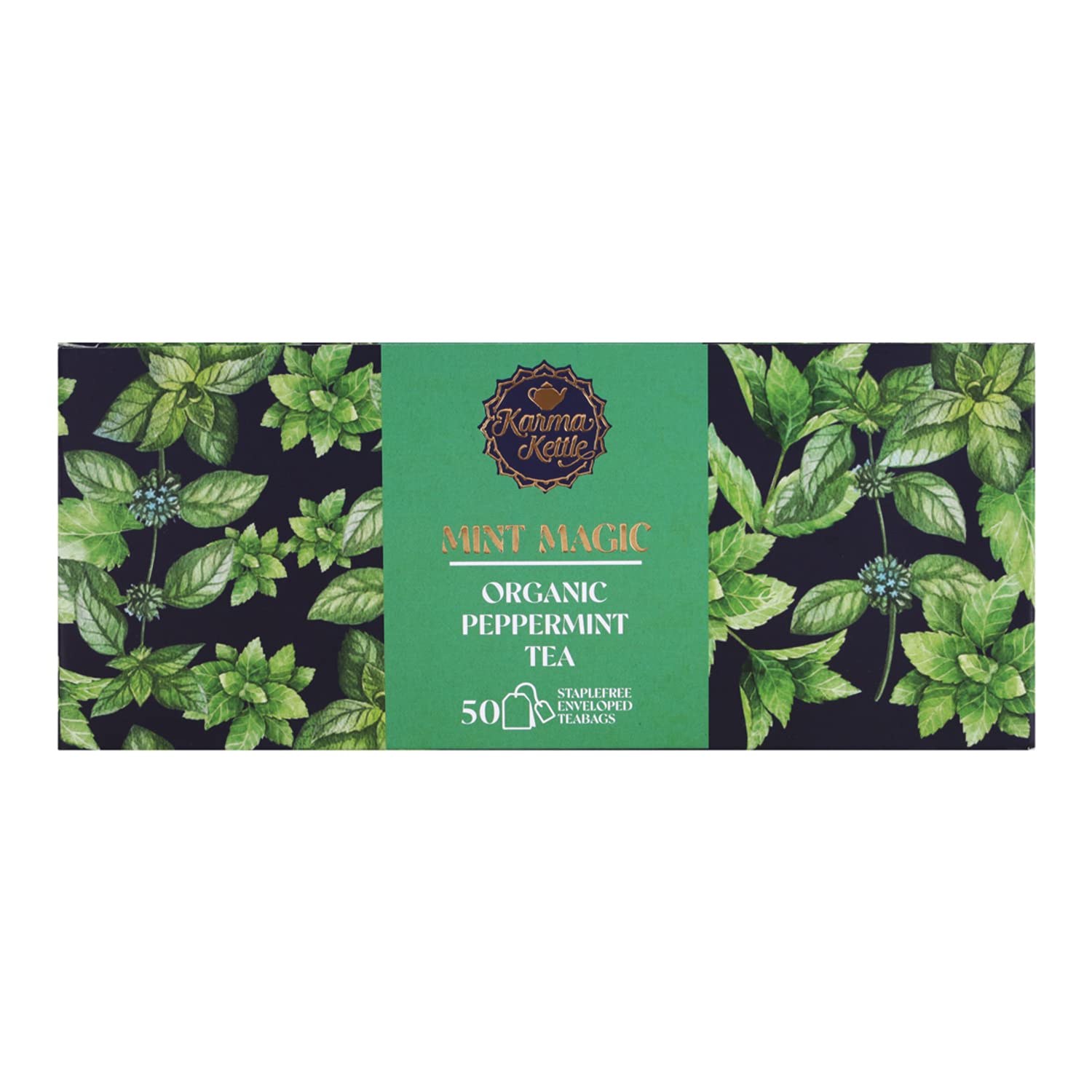 Karma Kettle Organic Mint Magic - Herbal with Peppermint and Spearmint - 50 Teabags
