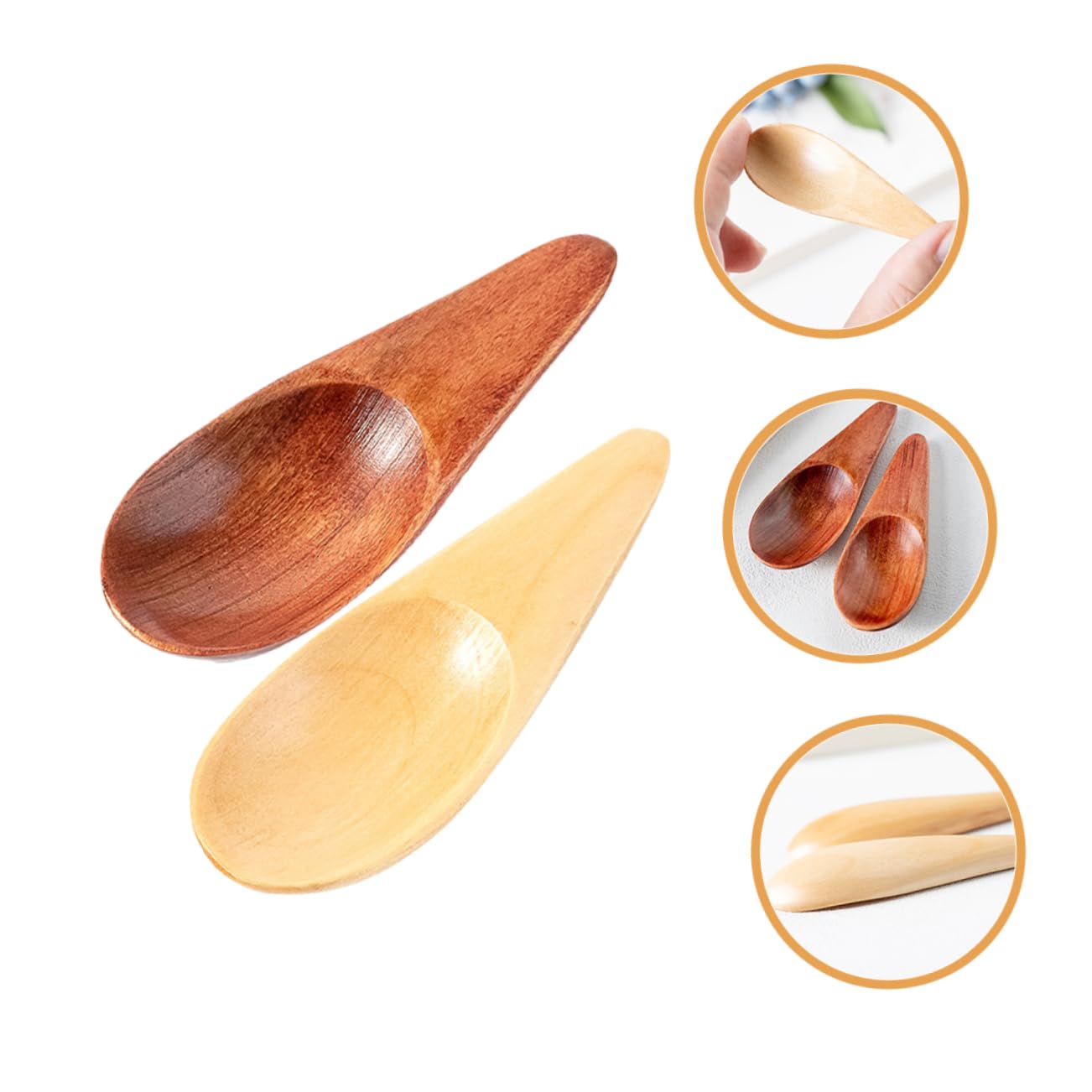 HEALLILY 2pcs Spoon Compact Seasoning Spoon for Tea Coffee and Spices Food-grade Safe Smooth Finish for Cooking and Baking