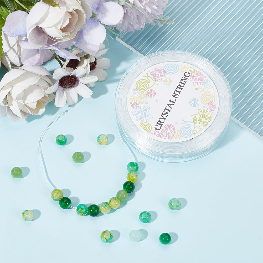 BENECREAT épais 0.8mm Cristal élastique Perles Cordon Fil Polyester, Extensible Perlage Cordes Parfait Pour Faire Des Bijoux, Bracelets Collier Et Projets Craft, 150 M - Effacer