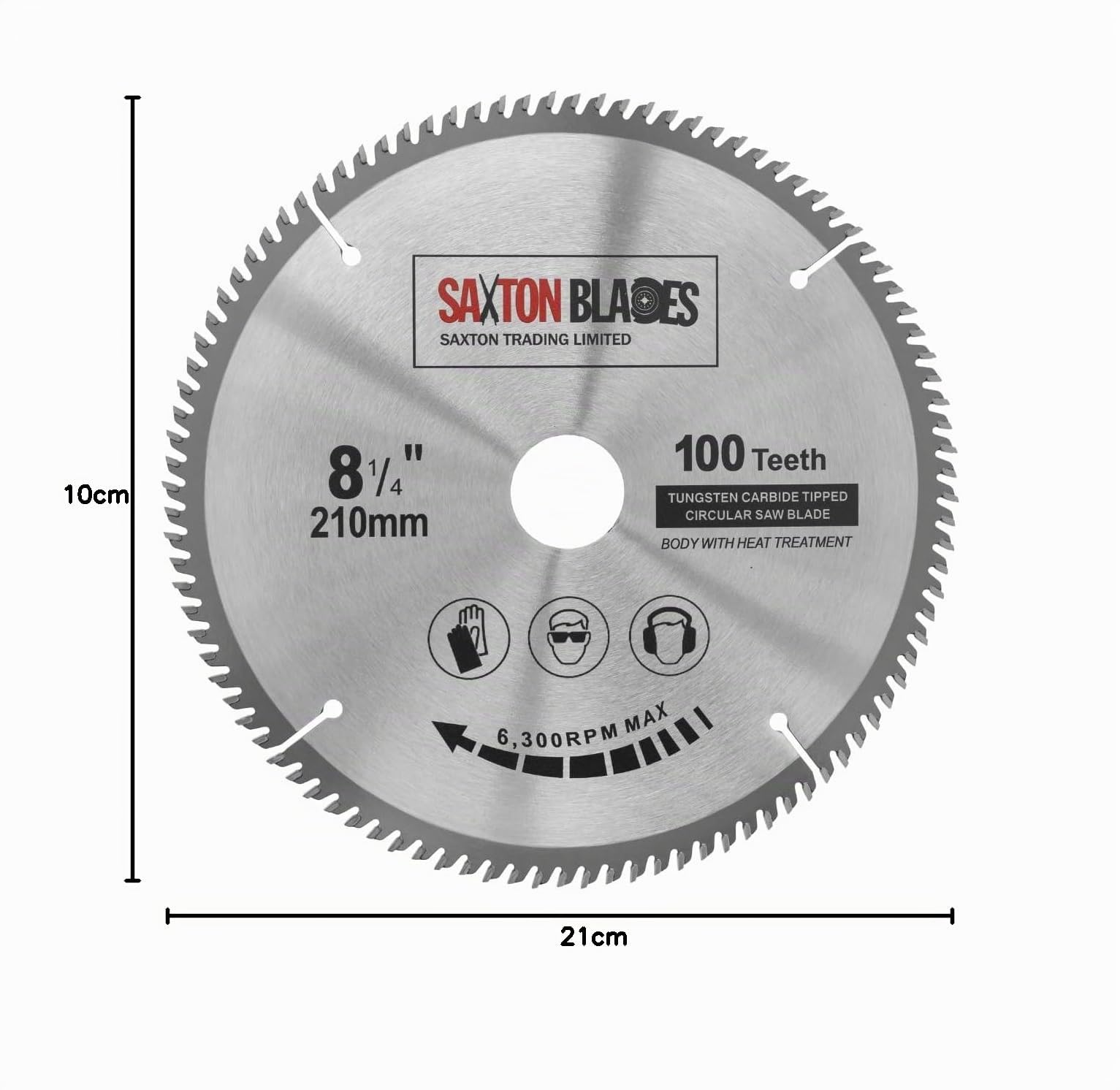 Saxton TCT circulaire Fine Cutting lame de scie pour le bois 210 mm x 30 mm x 100 dents compatible avec Festool Bosch Makita Dewalt