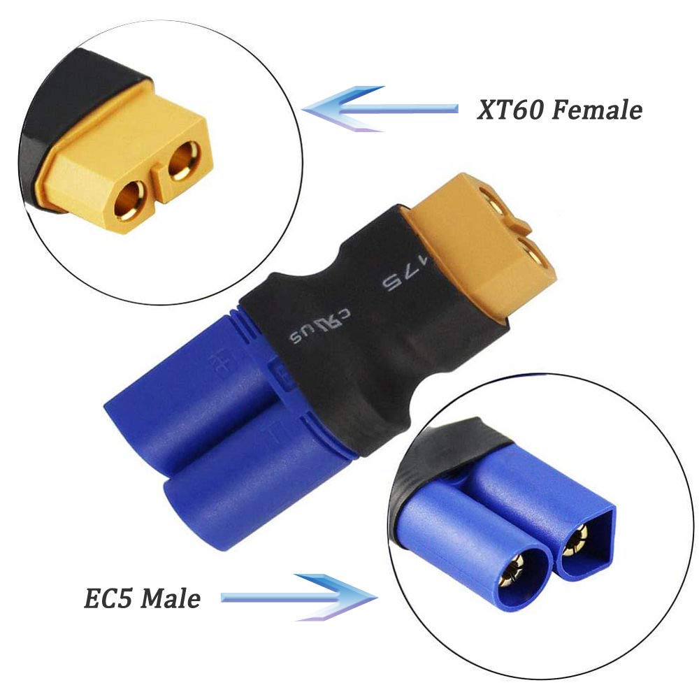 FLY RC XT60 Connector Stekker -> 4 mm Banaanstekkers Acculaadkabel Adapterkabel (pak van 2