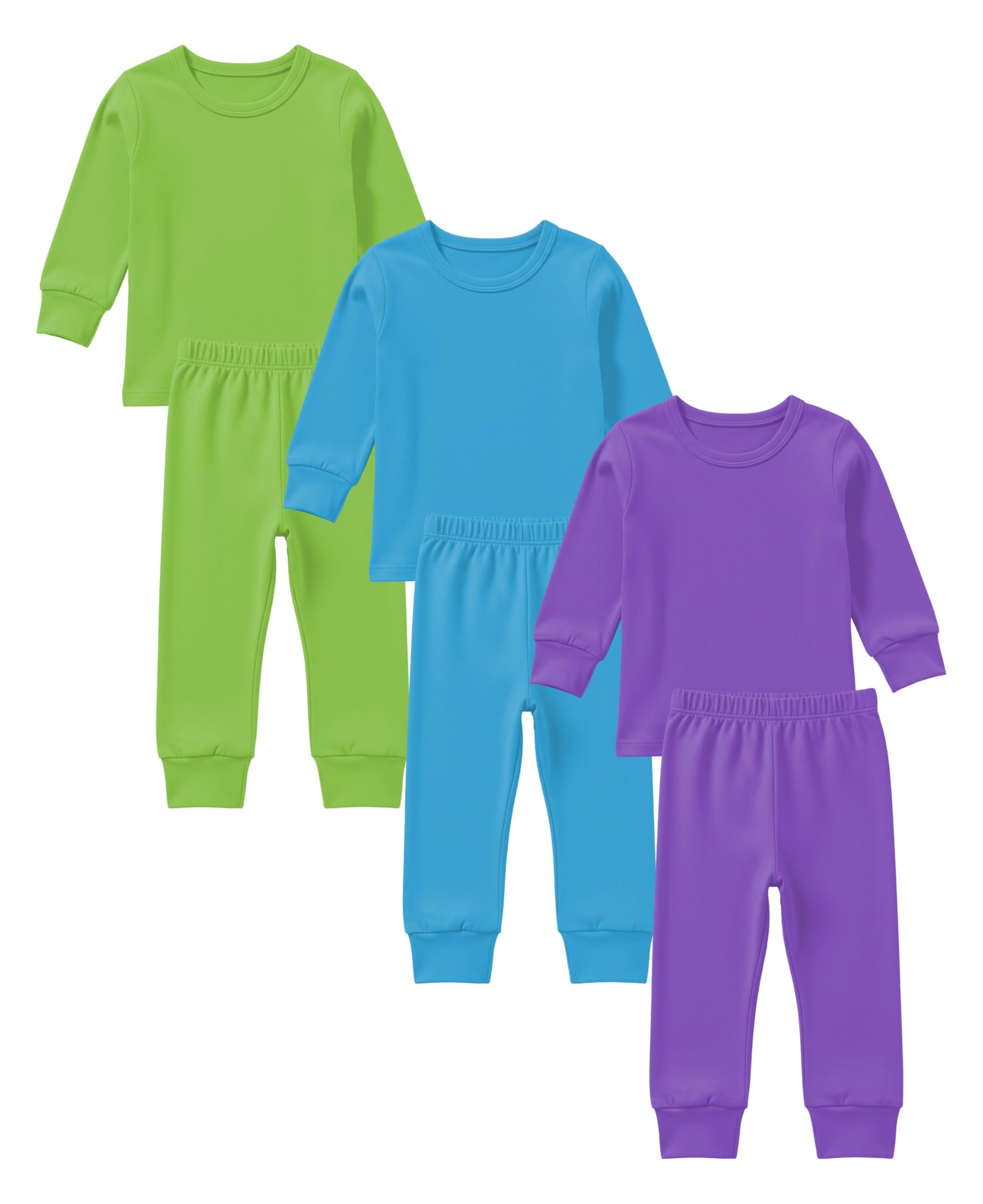 Andrew Scott Kids Base Layer Underwear Sets Ultra-Soft Cotton Stretch Girls - Boys 3 Tops 3 Bottoms