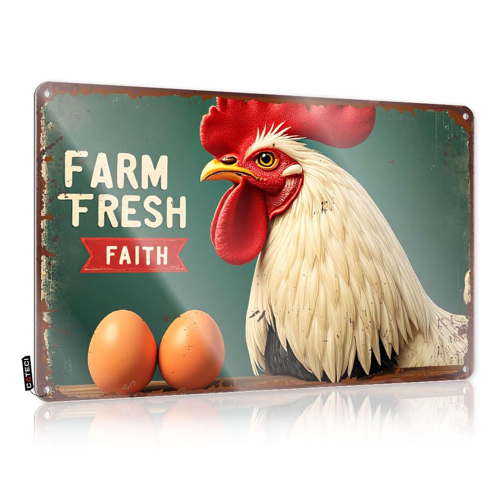 Fzfn Men's Colour Dorm Door Decorations Decorations Collection | Farm Fresh Eggs: Quality You Can Trust! Farmhouse Backyard Decoration(30X40cm)