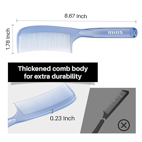 Miniatura 4 de Peine de dientes anchos, juego de 2 peines para el cabello para mujeres, hombres, peine desenredante grande para cabello rizado, liso, corto,