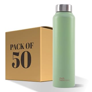 The Better Home Stainless Steel Water Bottle 1 Litre | Leak Proof, Durable & Rust Proof | Non-Toxic & BPA Free Steel Bottles 1+ Litre | Eco Friendly Stainless Steel Water Bottle (Pack of 50)