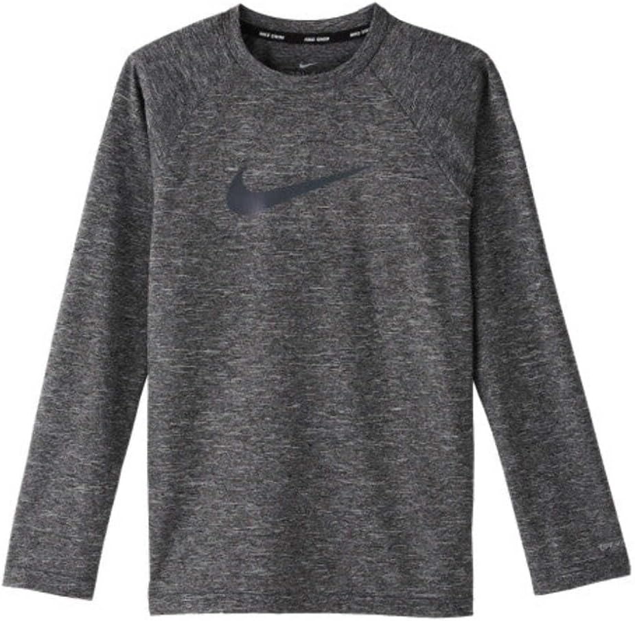 Nike Boy's Long Sleeve Hydroguard (Little Kids/Big Kids) Black LG (14-16 Big Kid)