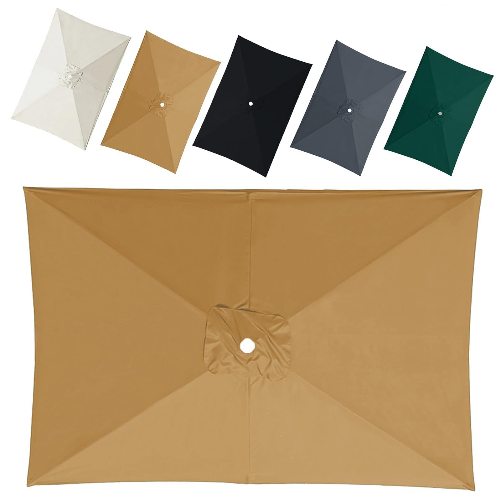 Sombrilla Playa Tela para Sombrilla Sombrilla Jardin Toldo De Repuesto para Sombrilla Funda De Repuesto para Sombrilla De 6 Varillas Khaki 2.7x2.7 m