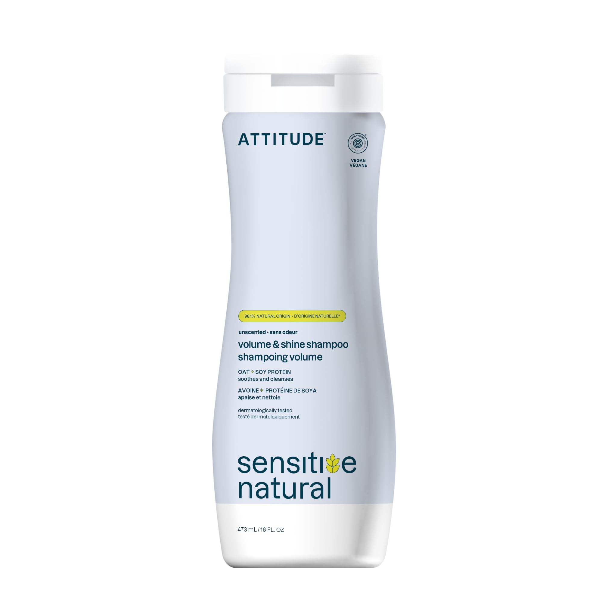 Attitude Nat Shampoo Gentle & Volumizing Without Fragrance, 473 ml