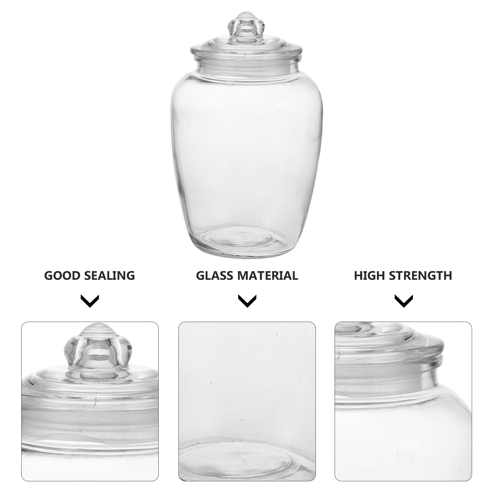 Beavorty Vorratsglas aus Glas 2200ml mit Schraubverschluss für Haushalt und Honiglagerung Transparenter Aufbewahrungsbehälter