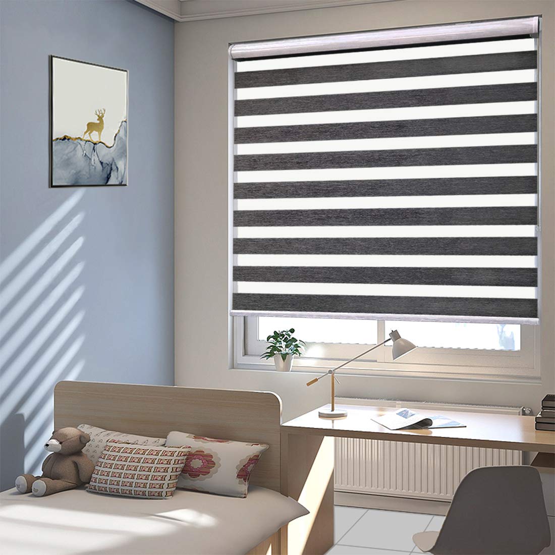 TANZUOER Cordless Roller Shade Privacy Window Blind