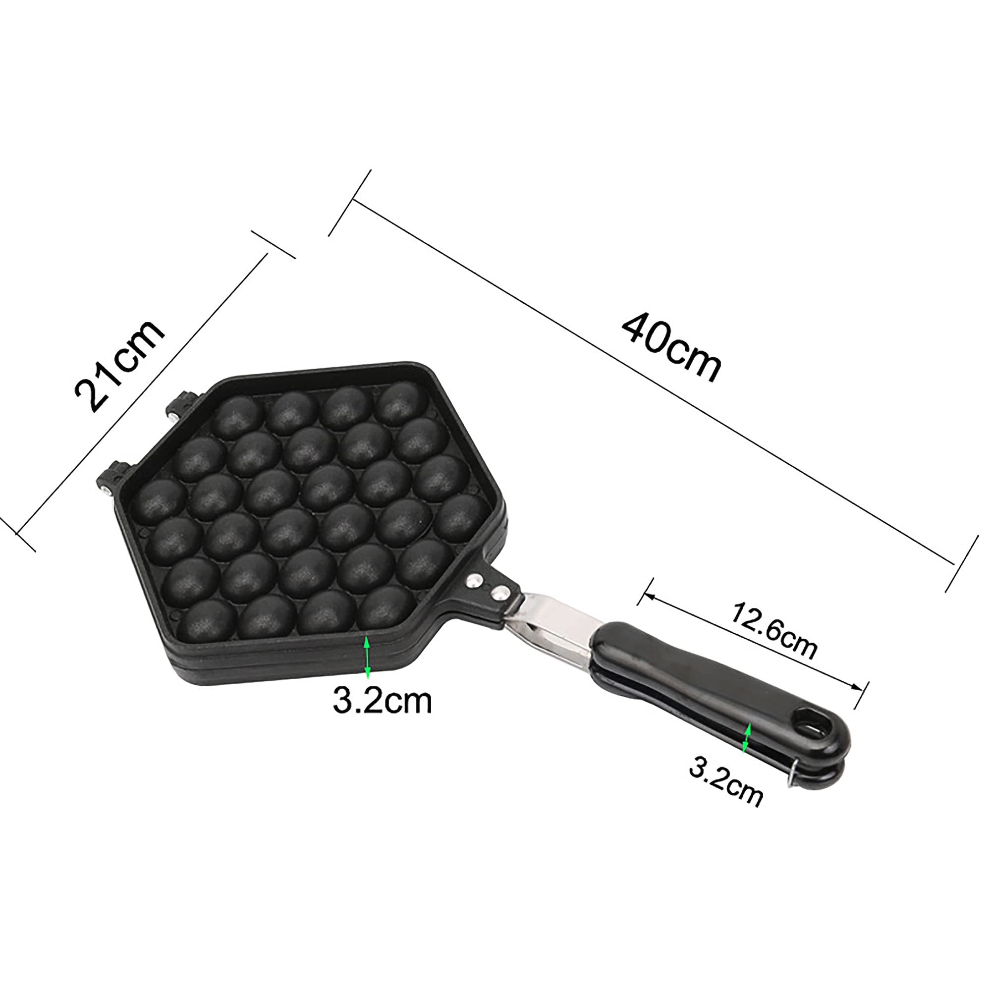 Generic Gofrera profesional para hacer burbujas y hacer gofres en forma de huevo, para hacer huevos, Hong Kong, 30 unidades, doble placa de calefacción antiadherente