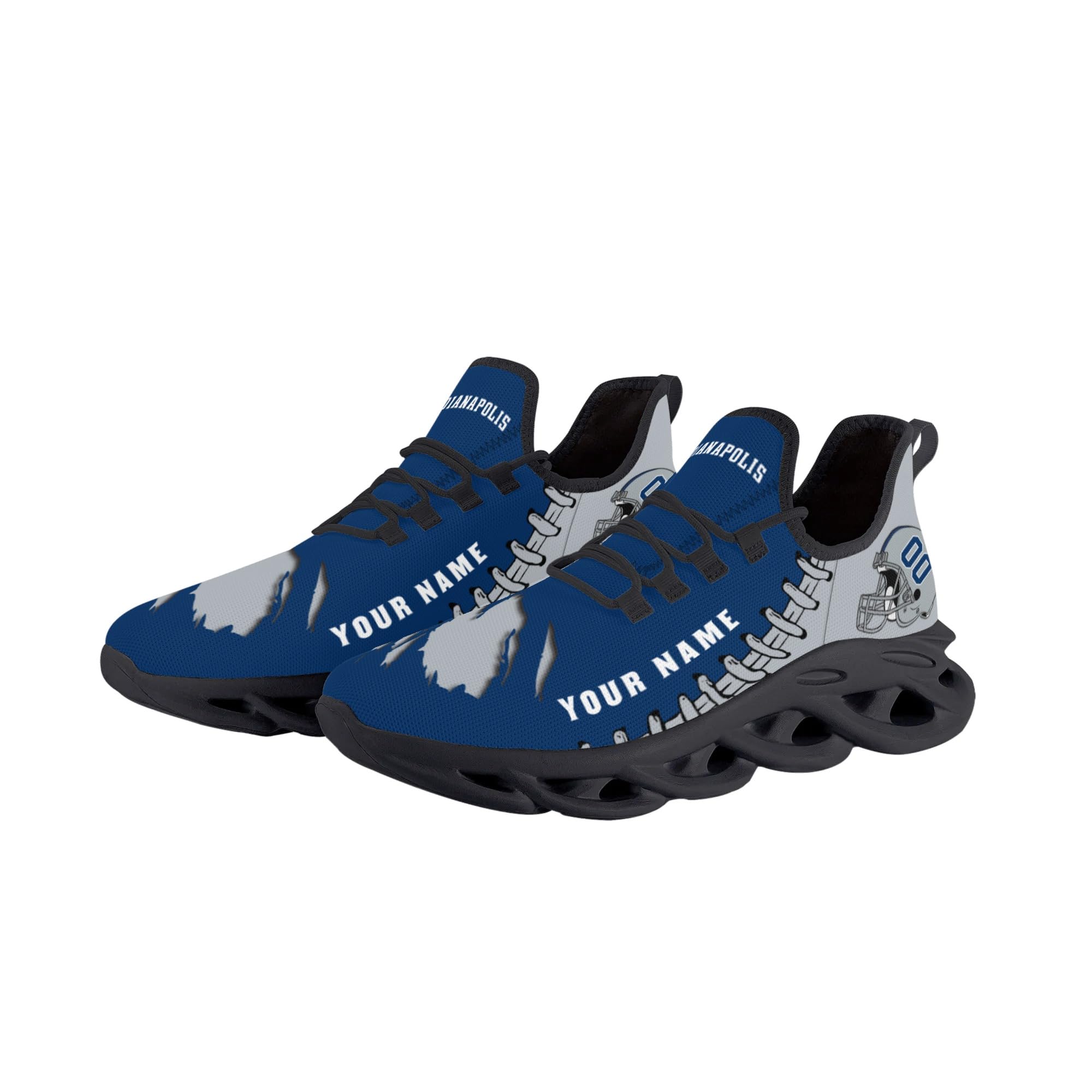 Custom Football Flex Control Sneakers Personalized Fans Men's Breathable Name Number Gift Workout Athletic Gym Slip-on Shoes