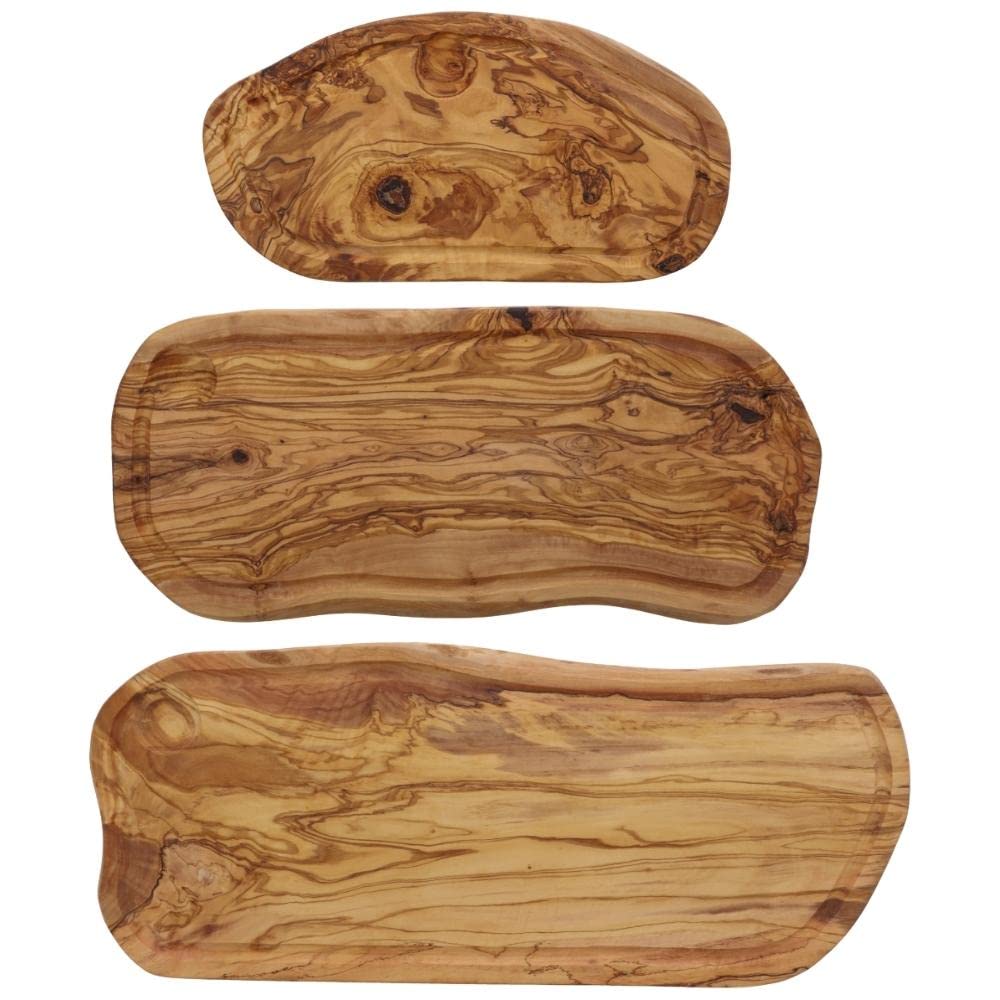 HOFMEISTER® Schneidebrett mit Saftrille, aus Olivenholz, 50 x 20 x 1,5 cm