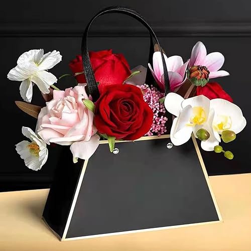 Miniatura 4 de DAWN FLAME 4PCS Portable Gift Bag Bouquet Wrapping Paper Bag Waterproof Portable Flower Arrangement Bag Birthday Wedding Holiday Party Gift Bag