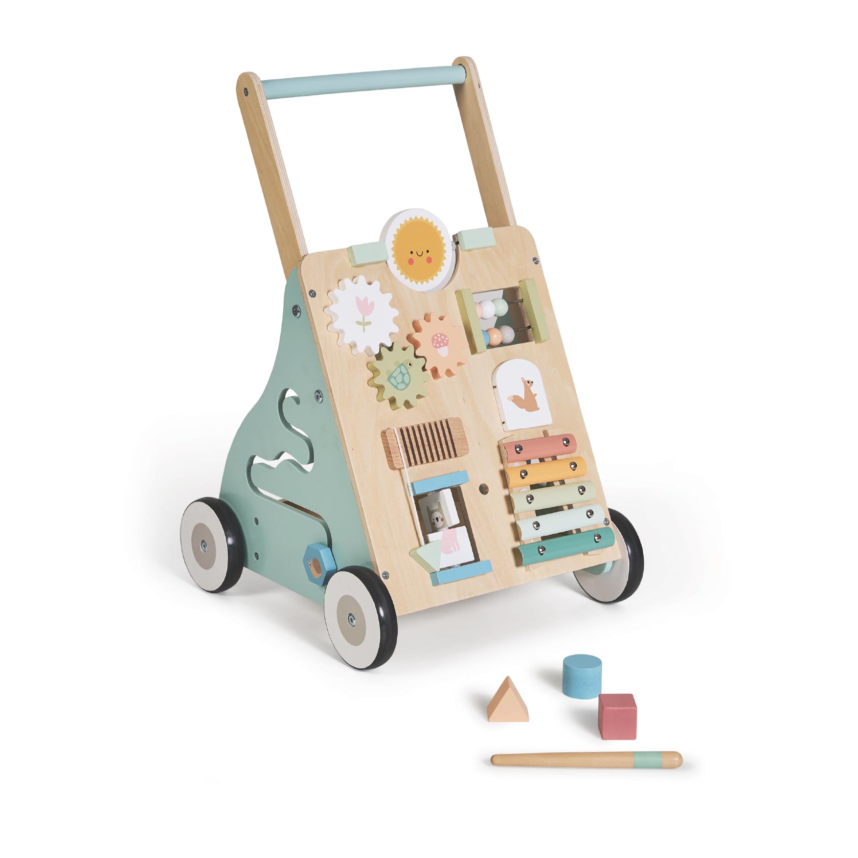 MS BabyWorld – Montessori Maxi – Andador de Madera para Bebé | Correpasillos con Juguetes y Actividades | Para Primeros Pasos | Desde +12 Meses