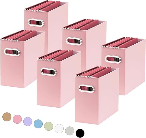 Oterri Organizador de archivos, caja de almacenamiento pequeña, organizador de carpetas de archivos de cartón, caja de archivos plegable,