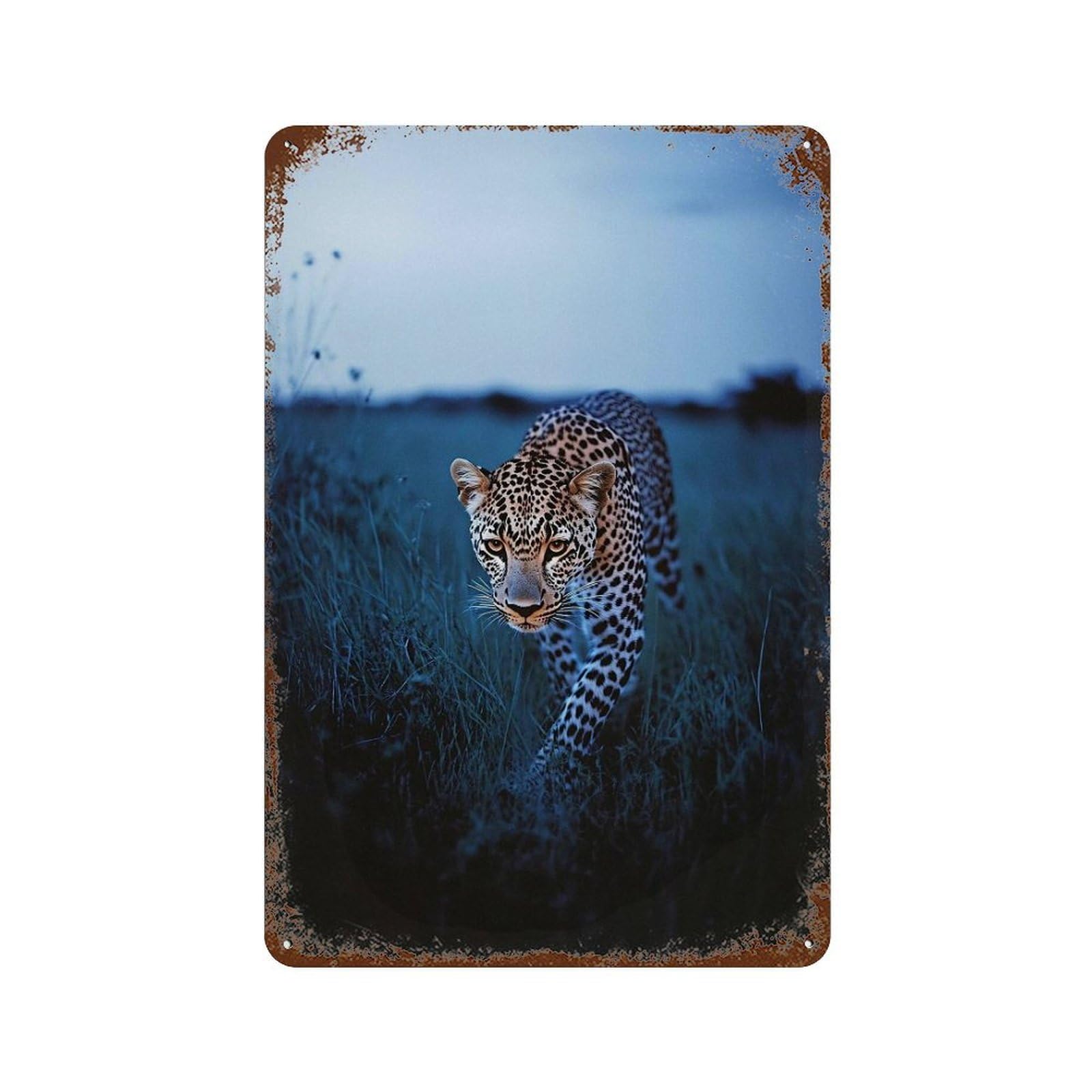 xiaoxiaoshen Cheetah Print, Photography Print Wall Decor Art Metal Tin Poster Modern Home Decor Art Home Bar Shop Decorations Vintage Sign 30x20cm
