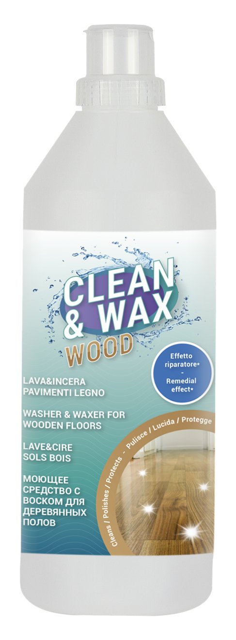 Fra-Ber 76941 Lava e Incera con Effetto Riparatore per Pavimenti in Legno, Clean&Wax Wood, 6 Pezzi