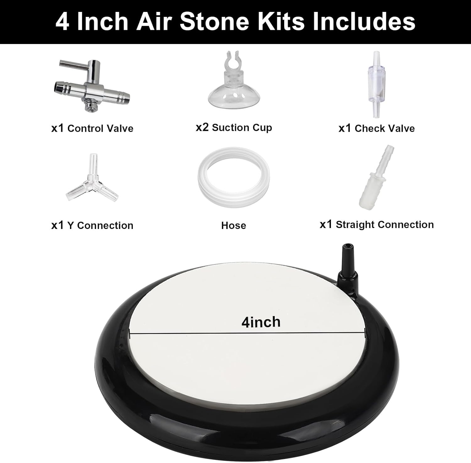 hygger Aquarium Air Stone, Bubble Stone Fish Tank Oxygen Ultra Silent Deep Dissolving Oxygen Diffuser Kit for Aquarium Fish Tank and Hydroponic