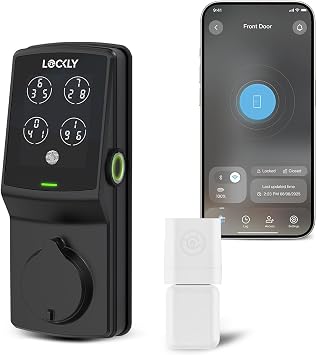 Lockly Guard Secure Pro Deadbolt PGD728WPU Commercial Smart Lock UL10B/10C Fire Rated Keypad Door Lock with Fingerprint, Wi-Fi & Bluetooth, Alexa & Google Compatible, 8 AA Batteries