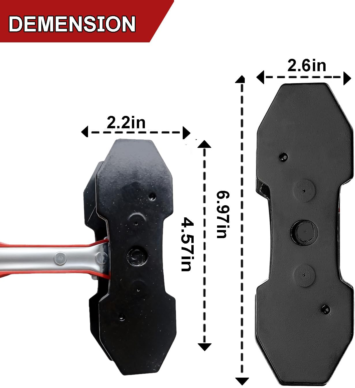 Brake Caliper Compression Tool Kit - 360° Swing Ratchet Piston Press Spreader with Caliper Hooks & 2 Steel Plates (Red) - Professional Brake Caliper Repair Tool for Automotive Maintenance