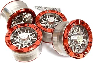 Integy RC Model C24326RED Billet Machined Alloy Dual 8 Beadlock Wheel (4) for Axial Wraith 2.2 w/ 12mm Hex