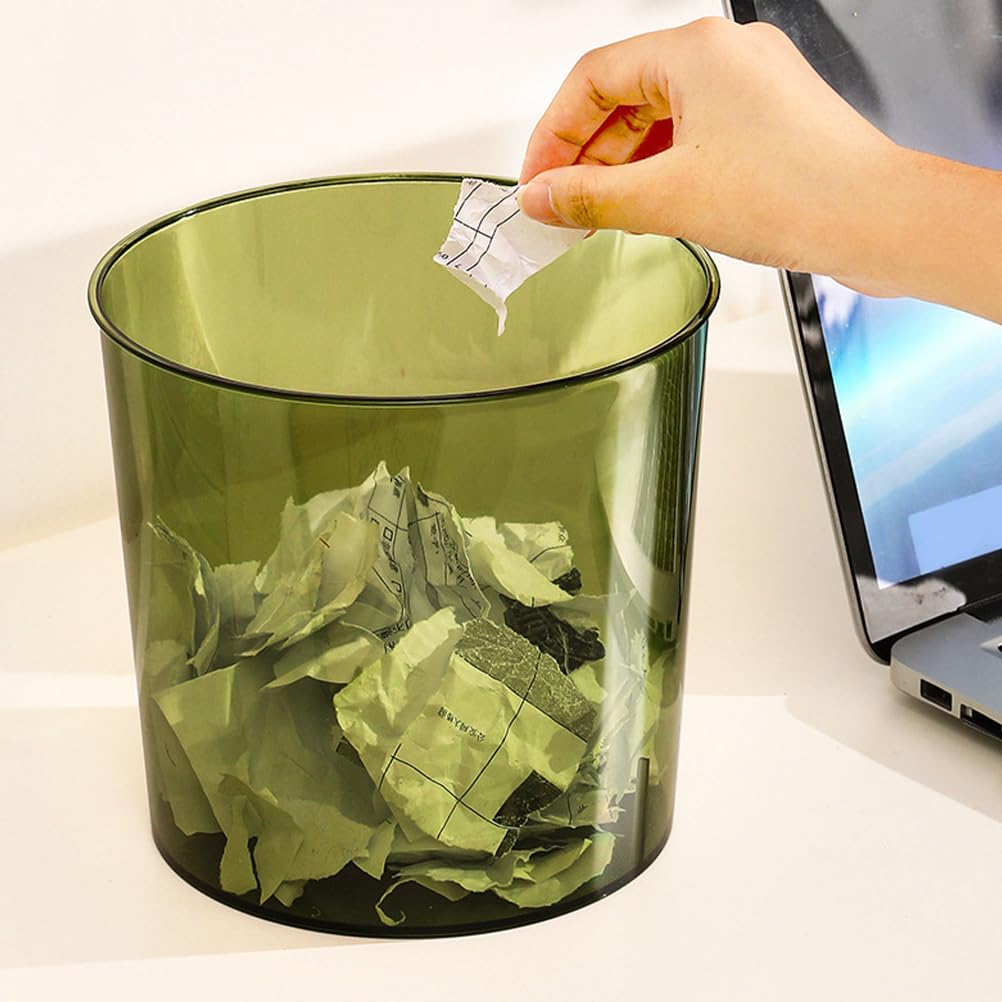LIFKOME Clear Large Capacity Trash can Transparent Plastic Wastebasket for Kitchen Bathroom Office Storage and Garbage Organization