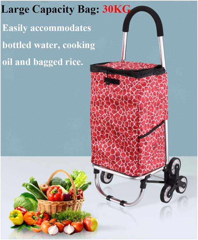Einkaufstrolley Faltbarer Einkaufswagen 30 Kg Ladegewicht, Wasserdichter Faltbarer Lebensmittel-Push-Pull-Leichtwagen… – Bild 4