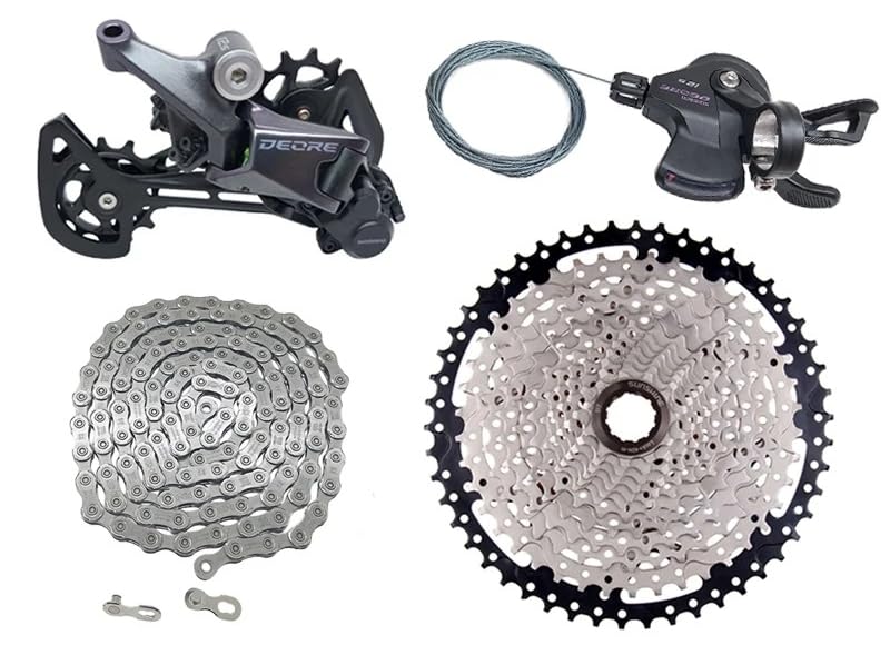 GAREGEAR M6100 12s Groupset - 1x12s (SHIFTER + DERAILLEUR + CHAIN + CASSETTE) Set, 12 Speed Shifter Lever SL-M6100-R, 12 Speed Derailleur RD-M6100-SGS, Pro MTB Groupset (50T)