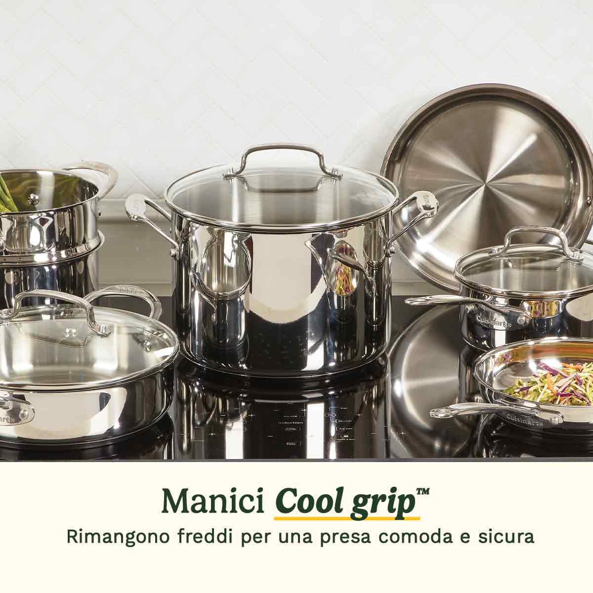 Cuisinart® Chef’s Classic™ Set pentole 11 pezzi | Fondo incapsulato | Induzione | Manici Cool Grip™ | Misure integrate | Lavastoviglie | Cottura uniforme | Acciaio inox
