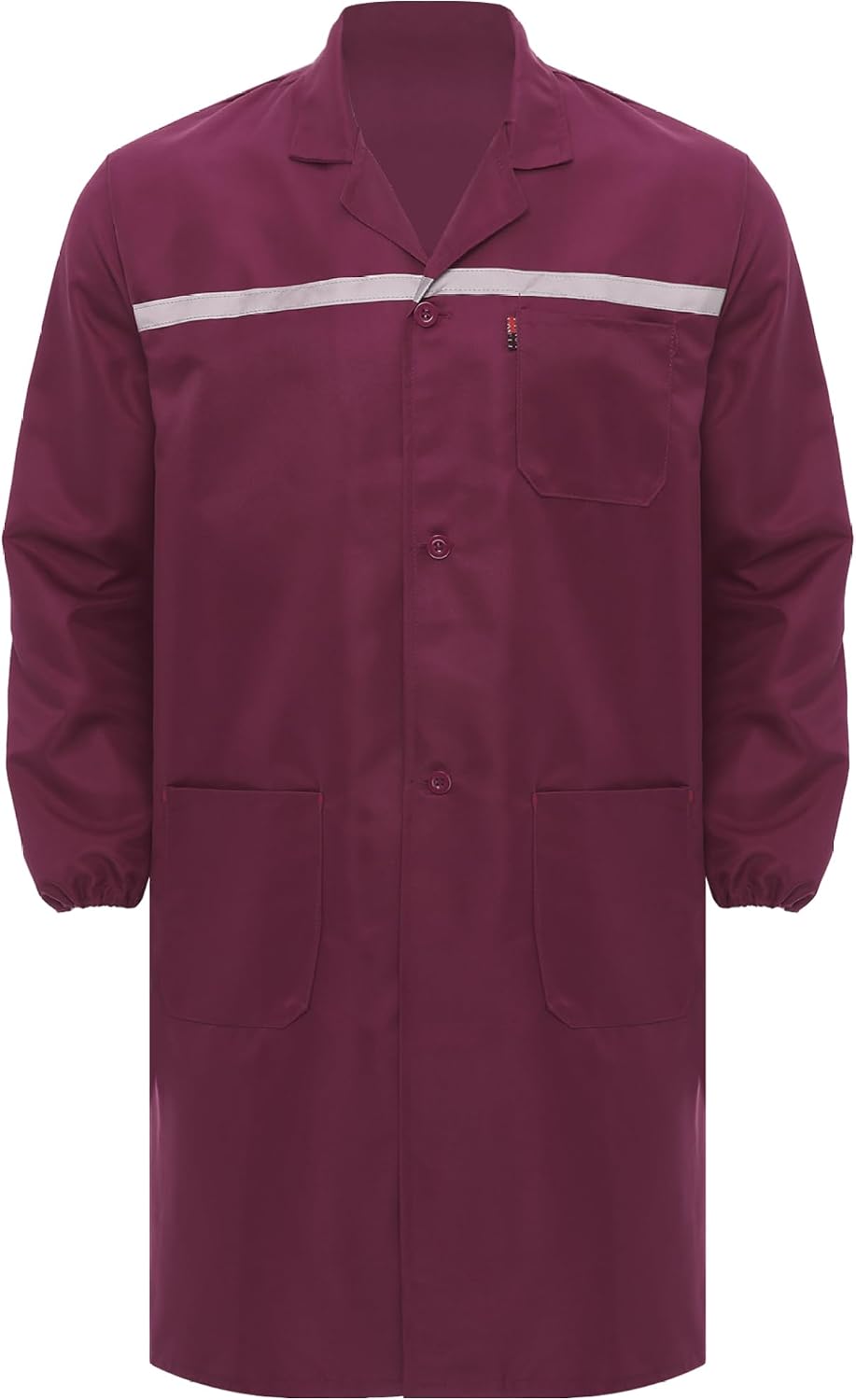 Unisex Adults Blouse Work Top Dustproof Jacket Front Button Up Overall Warehouse Jacket Lab Coat