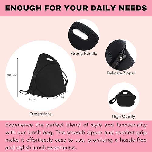 Miniatura 7 de Reflections By Zana Bolso grande del almuerzo de las mujeres afroamericanas del neopreno púrpura con la correa ajustable del hombro