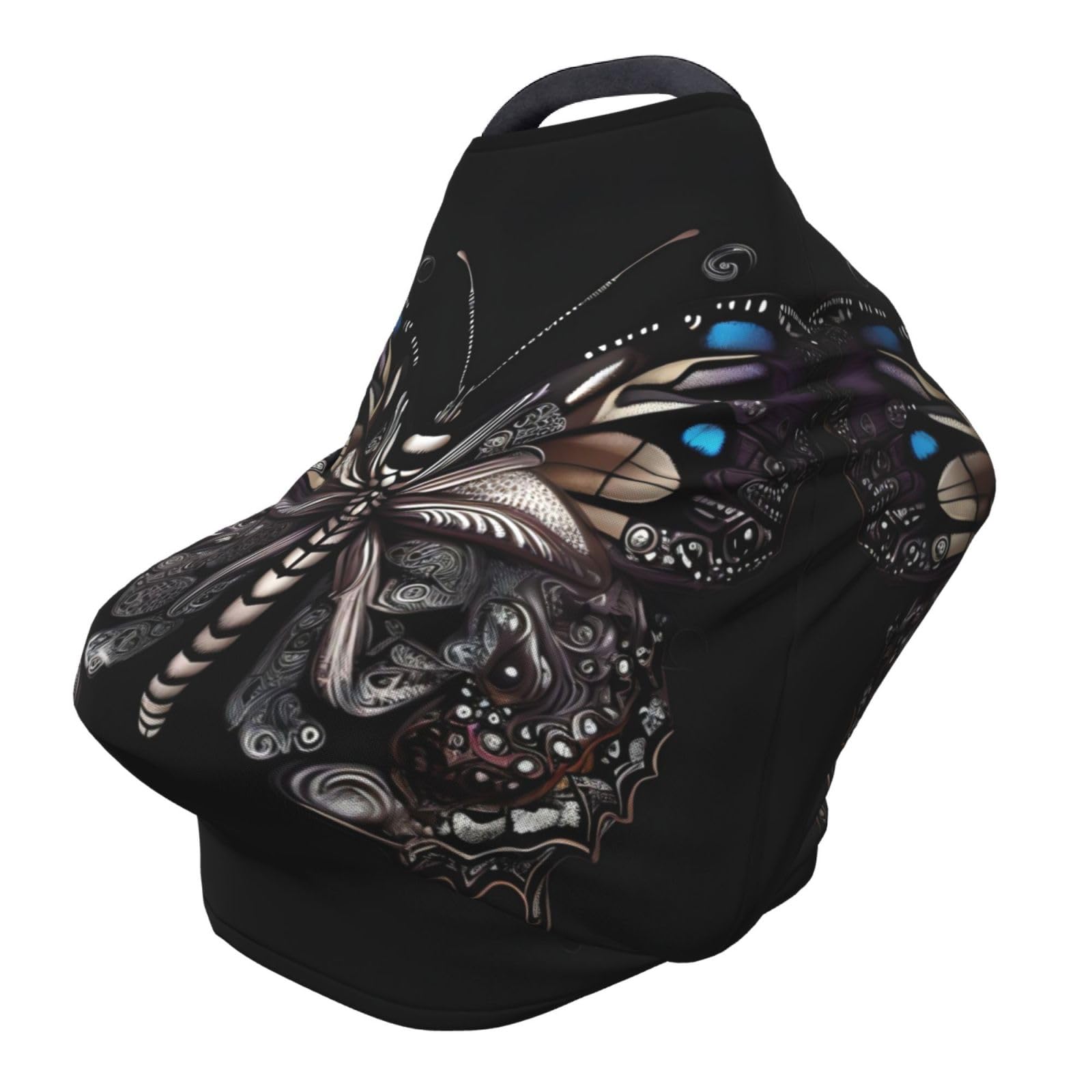XZDHYZ Science Butterfly Versatile full-print Stroller Chair Cover/Nursing Cover, specially designed for your baby, Black