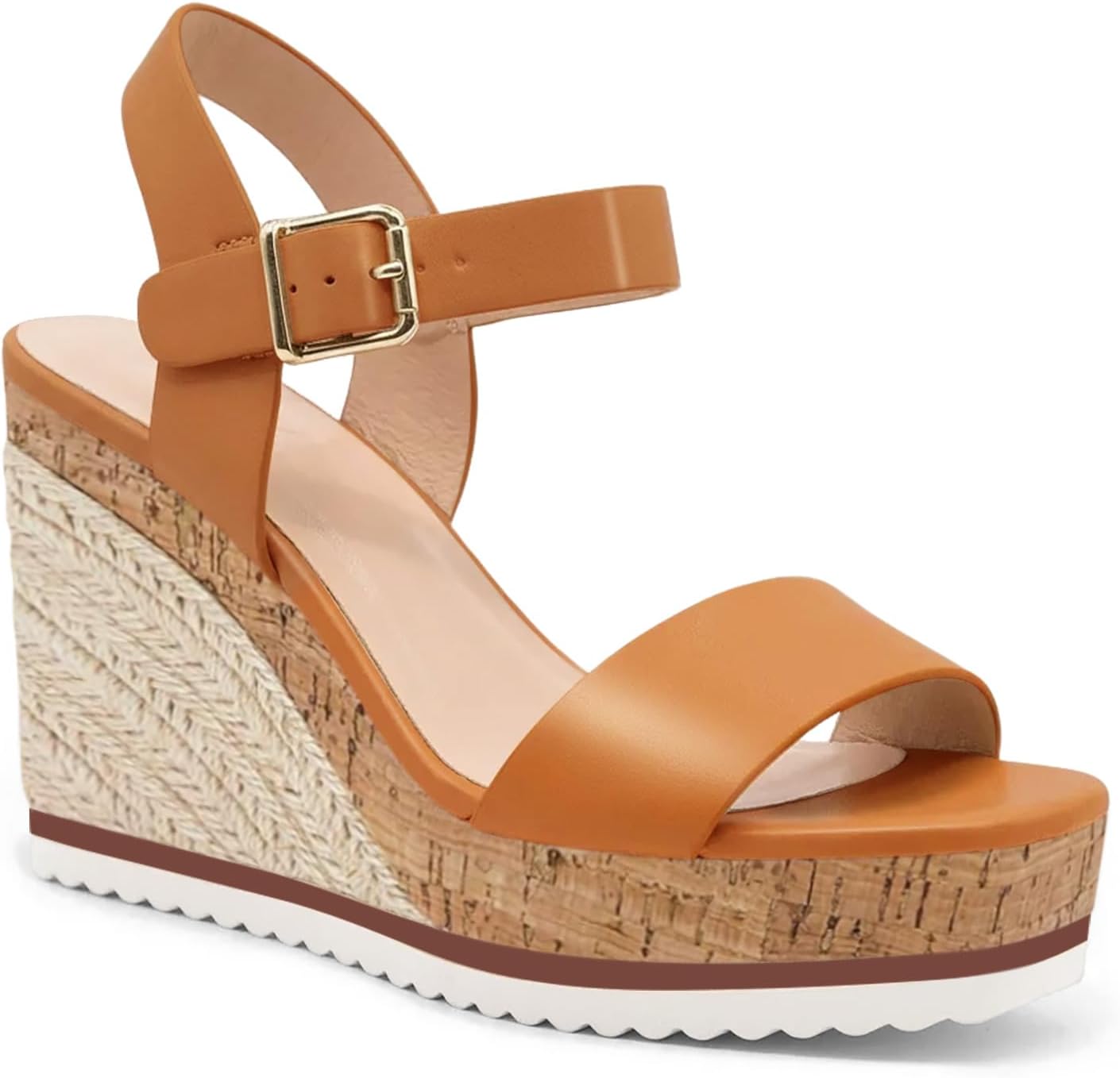 Women's Espadrille Wedge Platform Sandals Open Toe Ankle Buckle Strap Casual Summer Shoes