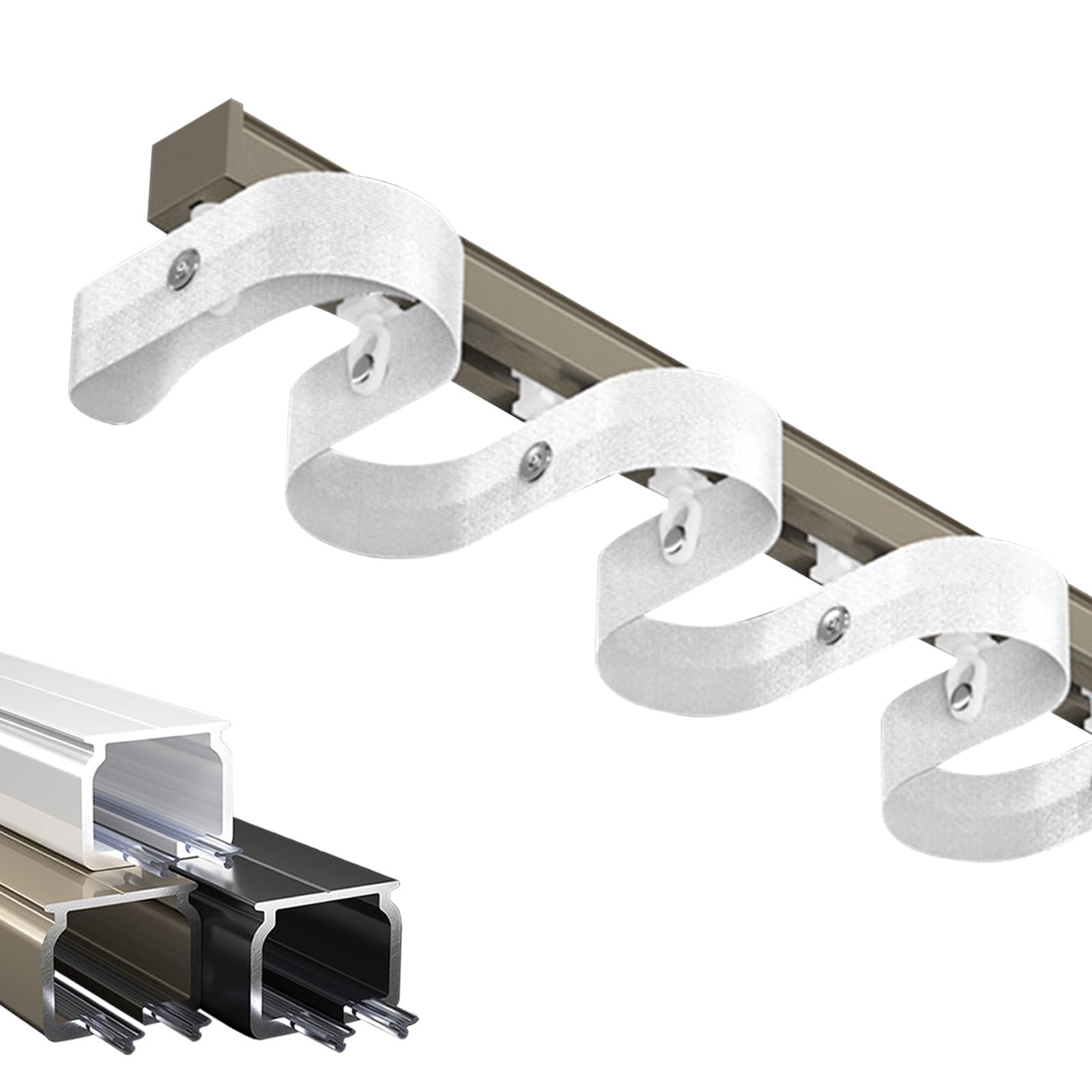 GLDYTVF Curved Curtain Track System for Ceiling or Wall Heavy Duty Aluminum Rod Perfect for Single Panel Outdoor Curtains Smooth Gliding Curtain Rail Solution