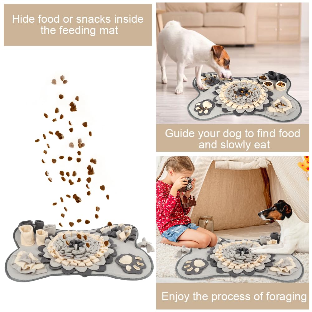 OSDUE Tappeto Olfattivo Cane, 63cm Foraggiamento Tappeto per Cani Addestramento Foraggiamento di Animali Lavabile Antiscivolo Tappetino Puzzle di Snuffle Giocattolo per Cani Attivazione Mentale Cane