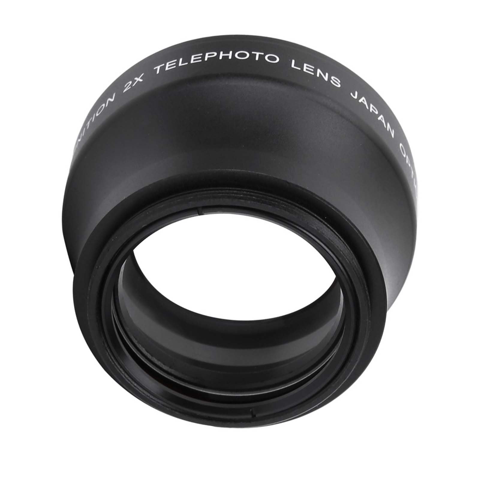Convertisseur de Téléobjectif Haute Définition, Grossissement 2X, Caméra à Monture 37mm, Alliage D'aluminium Noir