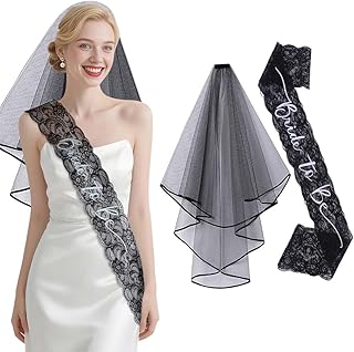 Bride to Be Sash and Party Accessories Kit - Includes Sash, Bride Veil, Ideal for Bridal Showers, Bachelorette Parties