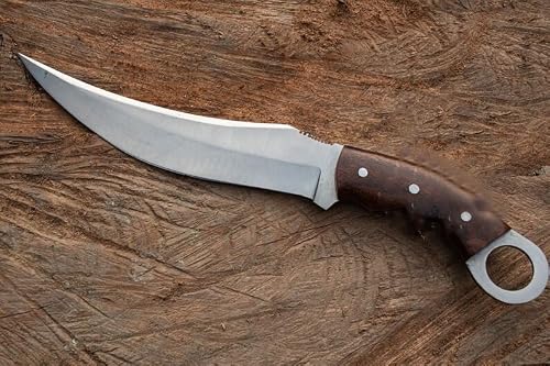 Mega Blades Fexmoo -7253 Custom Handmade D2 Steel Hunting Karambit Knife, D2 Steel 13-Inch Bowie Knife With Sheath, Silver #TOP1