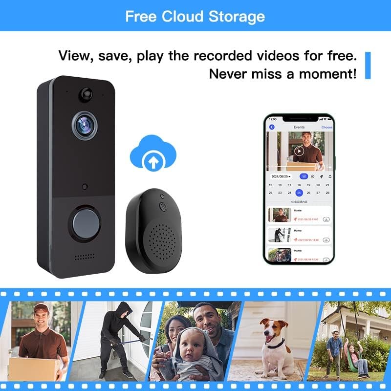 XARONF ビデオ ドアベル、モーション ディテクター付きスマート ビデオ ドアベル カメラ、HD ライブ画像、双方向オーディオ、 Amazon.co.jp: WiFi ビデオドアベルカメラ チャイム付き 1080P ワイヤレス屋外ドアベルインターホン防水スマートホームセキュリティ保護  Aiwit (Color : No Battery) : DIY・工具・ガーデン