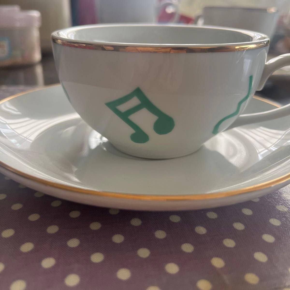 アフタヌーンティー ティーカップソーサーセット 音符柄 ミュージック柄
