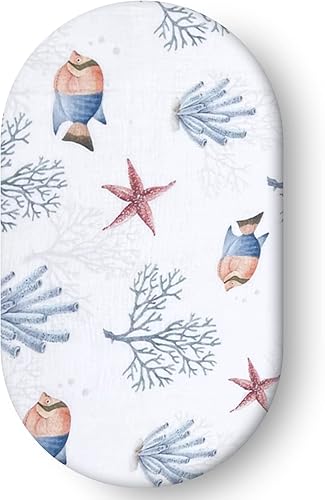 Miniatura 8 de Sábana de moisés de muselina ultrasuave para bebé niña y niño, sábana bajera transpirable de algodón orgánico para moisés estándar de 30 x 16